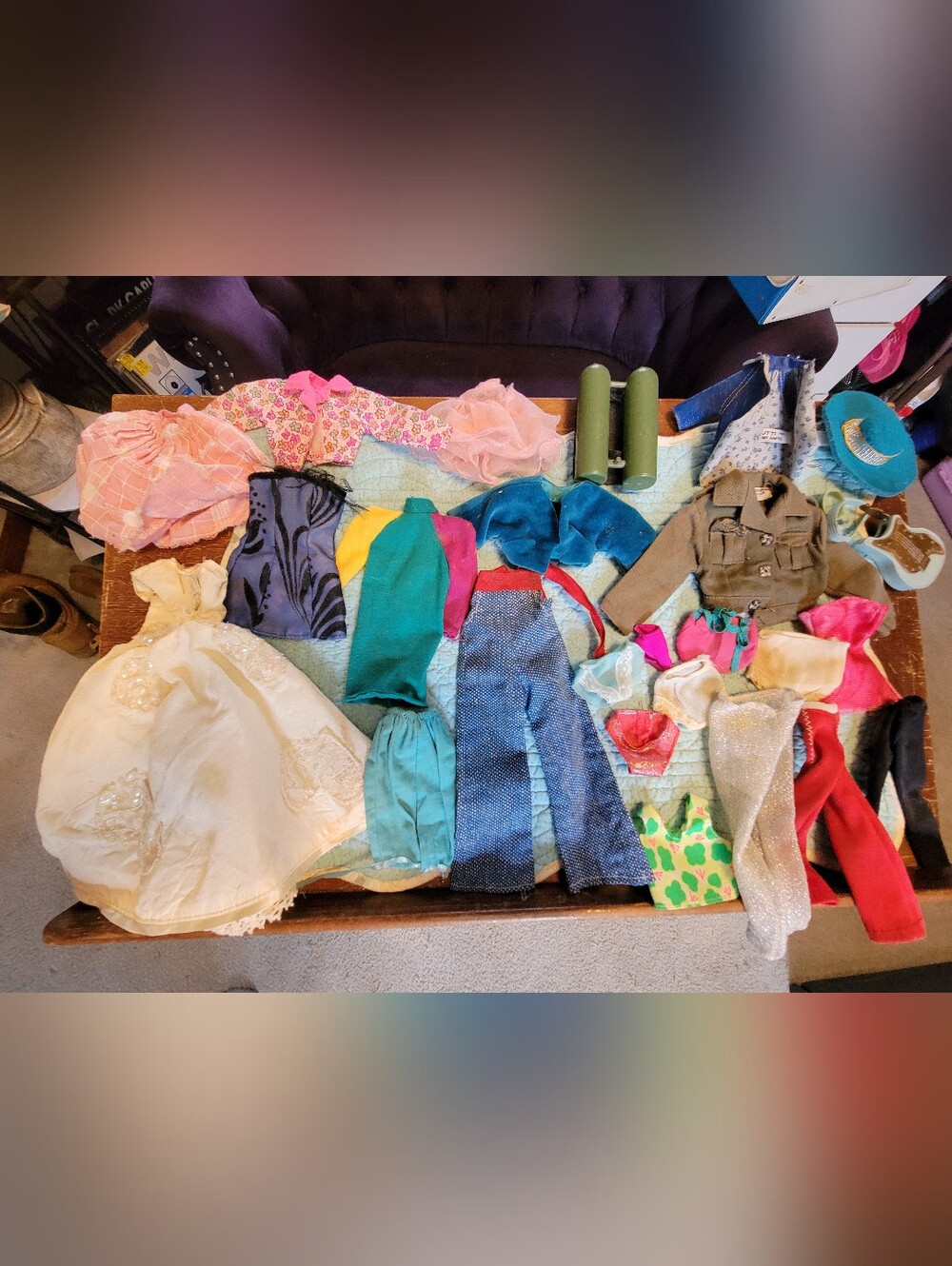 Barbie Doll Clothes Lot - Pink, Blue, Green, Red, White